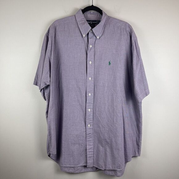 Vintage Ralph Lauren Mens Shirt XL Purple Blaire Pony Casual Button Down Preppy - Picture 1 of 7